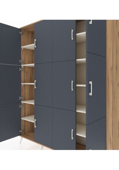 Hyperion Gardrop 10 Raflı 12 Kapaklı 176x44x221 Çam-antrasit/aytaşı Antrasit/aytaşı Hyperion Gardrop 10 Raflı 12 Kapaklı 176x44x221 Çam-antrasit/aytaşı Antrasit/aytaşı