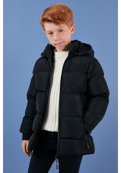 Lela Içi Peluş Astarlı Çıkarılabilir Kapüşonlu Şişme Erkek Çocuk Mont 5763038 Lacivert