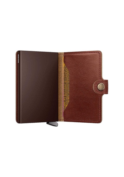 Secrid Premium Miniwallet+ Basco Kartlık Cüzdan, Kahve Çok Renkli