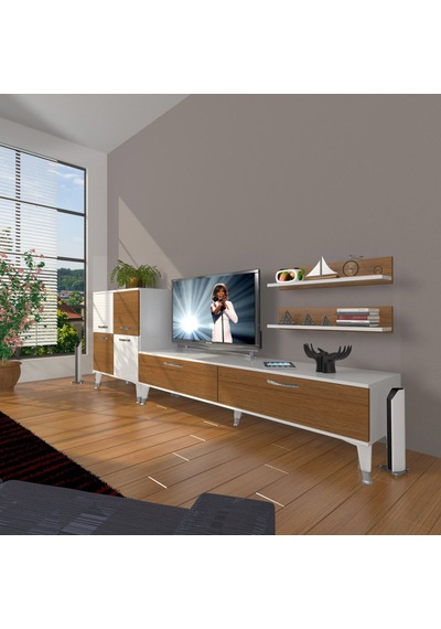 Decoraktiv Eko On Slm Std Silver Tv Ünitesi Tv Sehpası Beyaz - Ceviz