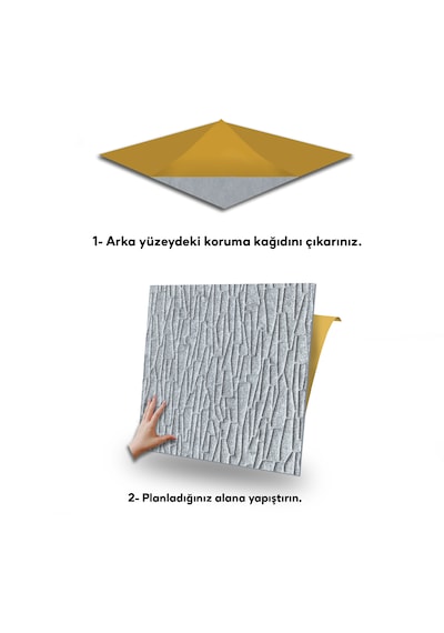 Tink Kendinden Yapışkanlı Keçe Karo Zemin Ve Duvar Kaplama Geometrik Desenli Gri 48x48 Cm 4 Adet 0,92 M² 4 Adet 0,92 M²