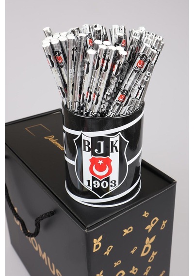 Lisanslı Beşiktaş 2'li Kurşun Kalem Ve Kalemtraş Seti Altın