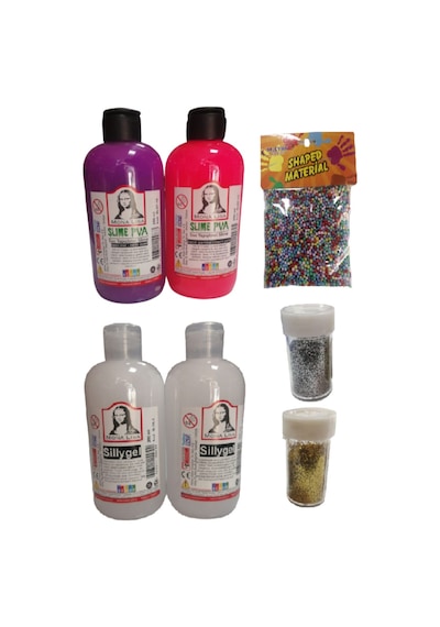 Slime Slaym Yapma Seti 250Ml 4 Adet + Toz Sim 2 Adet + Köpük N11.154