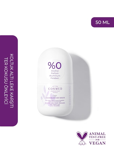 Cosmed Koltukaltı Leke Karşıtı - Ter Kokusu Önleyici Deodorant - Deodorant Dry Serum - 50 ml Cosmed Koltukaltı Leke Karşıtı - Ter Kokusu Önleyici Deodorant - Deodorant Dry Serum - 50 ml