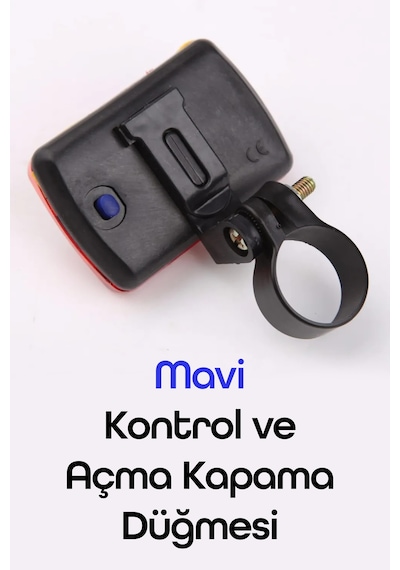 Bisiklet Tekli Arka Işık Pilli 300 Lümen 3 Mod Flaşörlü Bisiklet Arka Farı Led Işık Kırmızı 4445 Kırmızı