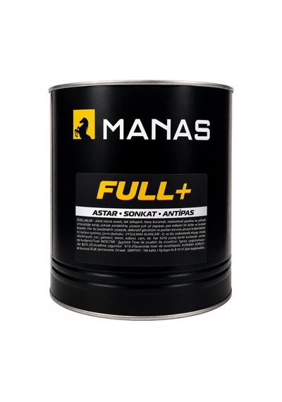Manas Full+ Kendinden Astarlı Pas Önleyici Son Kat Boya 2.5 Lt Siyah