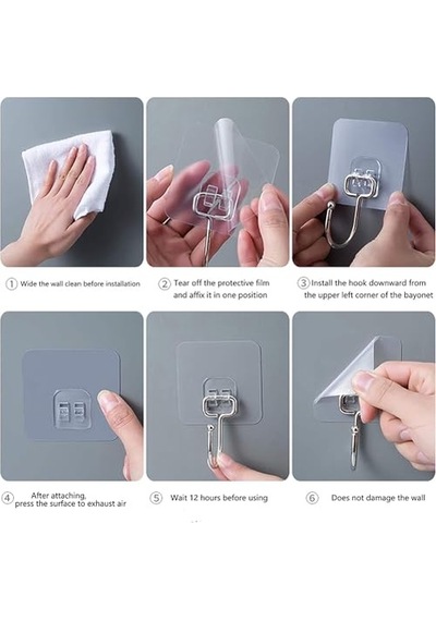 Yapışkanlı Askılık Krom Kaplama, Delmeden Montajlı Banyo Ve Mutfak Askısı, Şeffaf Yapışkan Tabanlı Metal Ask Diğer