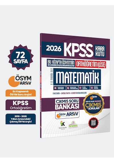2026 Fullortaöğretim Kpss Matematik Kara Kutu ÖSYM Çıkmış Soru Bankası Son 15 Yıl(sadece Lise)