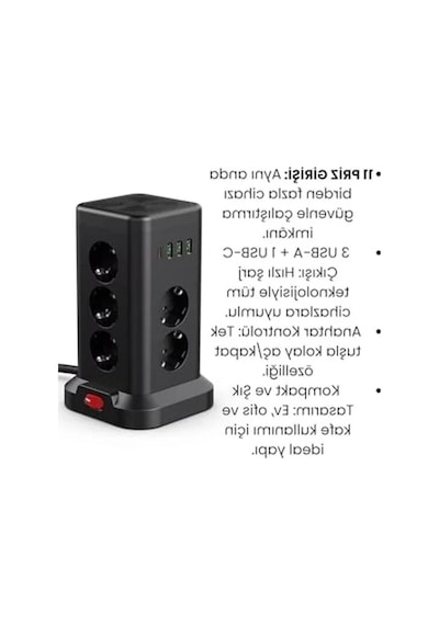 11'li Akım Korumalı Usb Priz Kulesi, 3680w Güç İle Hızlı Şarj 0
