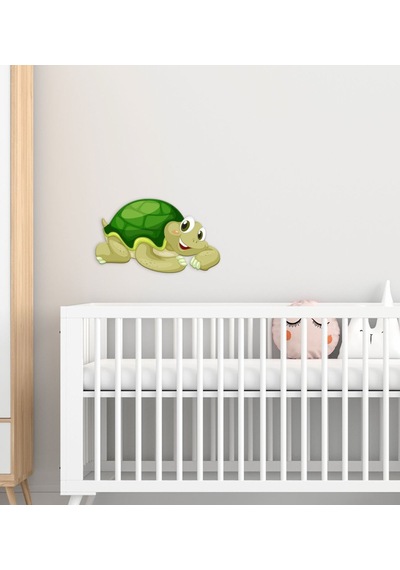 BK Gift Sevimli Kaplumbağa Tasarımlı Çocuk Odası Ahşap Duvar Süsü