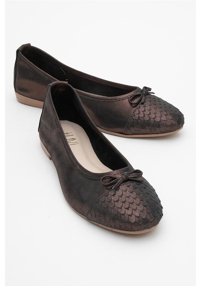 Luvishoes Luvi Shoes 02 Bakır Simli Hakiki Deri Kadın Babet Ayakkabı Bakır