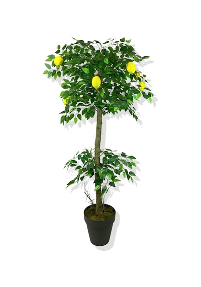 Cihan Çiçekçilik Limon Ağacı 160 Cm Yapay Ağaç Üretim Saksısı Beyaz- Yeşil