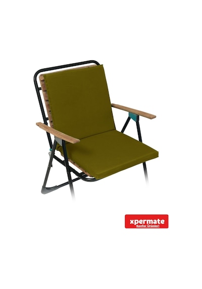 Xpermate Arkalıklı Fermuarlı 40 x 40 CM Sırtlıklı Sandalye Minderi Yeşil