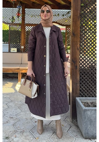 Rabia Şamlı Elmas Kapitone Kap Kahve Çok Renkli
