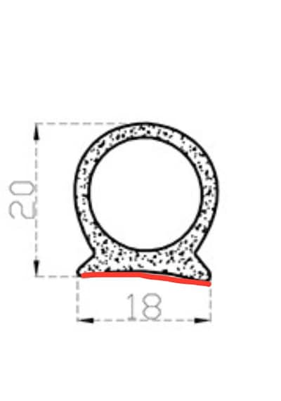 Bantlı Kapı Fitili ( Çap-18 Mm )- Bantlı Sünger - D Tipi Fitil ( 1 Adet 1 Metre )