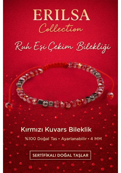 Sertifikalı Ruh Eşi Çekim si Bilekliği Kırmızı Kuvars Ve Çok Renkli