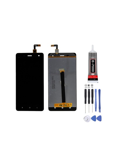 Xiaomi Mi 4 Uyumlu Lcd Ekran Çıtasız Siyah + Montaj Kiti