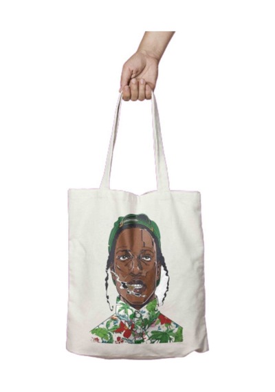 Art Hediye Asap Rocky Iki Tarafı Kalıcı Baskılı Yıkanabilir Bez Çanta Omuz Çantası Çok Renkli