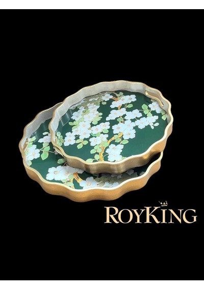Royking Bahardalı 2 Li Yuvarlak Tepsi 34x4cm - 39x4cm Fx 032