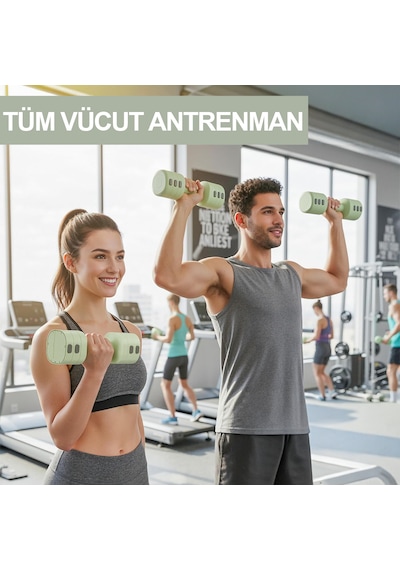 Ayarlanabilir Modüler Kettlebell Ve Dambıl Seti 5 Kg Ev Fitness Ve Güç Antrenman 5 Kg + Yeşil Renk Direnç Bandı