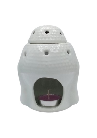 Seramik Buda Buhurdanlık Beyaz Mat 13cm