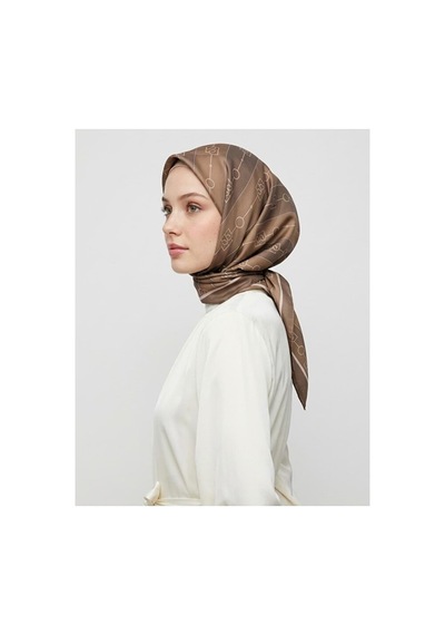 Bushu Kadın Monogram Twill Eşarp Krem 96088960