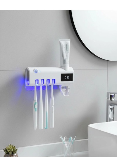 Kargo Sensörlü Uv Sterilize Diş Fırçası Tutucu Ve Macun Sıkma Aparatı Najmaddin Çok Renkli