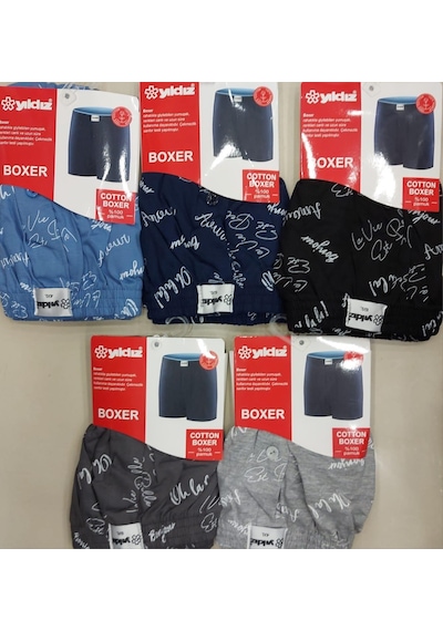 Yıldız 48 Erkek Karışık Desenli Battal Boxer 10 Adet 001