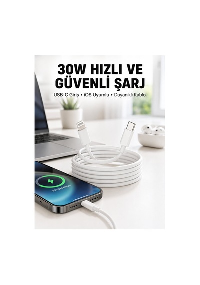 İos Uyumlu 8 X Xs Xr 11 12 13 14/pro Max Mini Plus Şarj Kablosu Yeni Nesil - Hs08374361-1395 Renkli