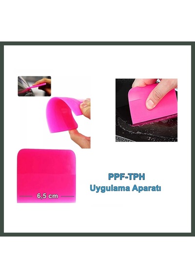 Bezos Ppf/tph Silikon Çekçek Ragle Cam Filmi Çekme Uygulama Aparatı Pembe 6x7.5cm Nhr