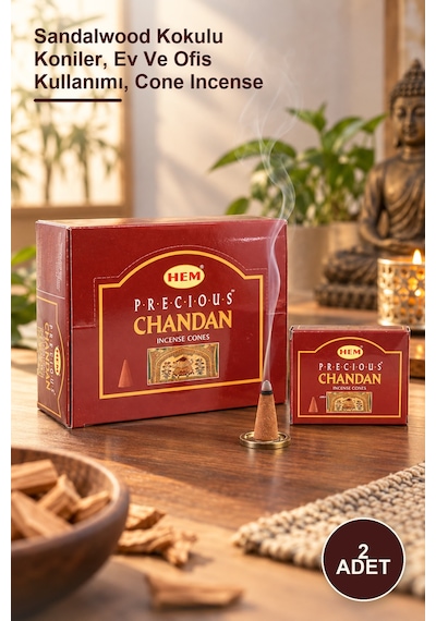 2 Adet Precious Chandan Aromalı Konik Tütsü Sandalwood Kokulu Koniler, Ev Ve Ofis Kullanımı, Cone Incense