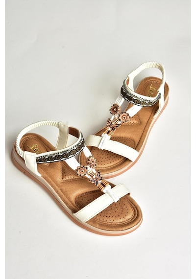 Fox Shoes U258615209 Beyaz Kadın Sandalet Beyaz-suni Deri Beyaz