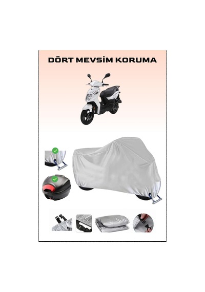 Sym Orbit Iı 50 İçin Arka Çanta Ve Kilit Uyumlu Gri Motosiklet Branda, Güvenli