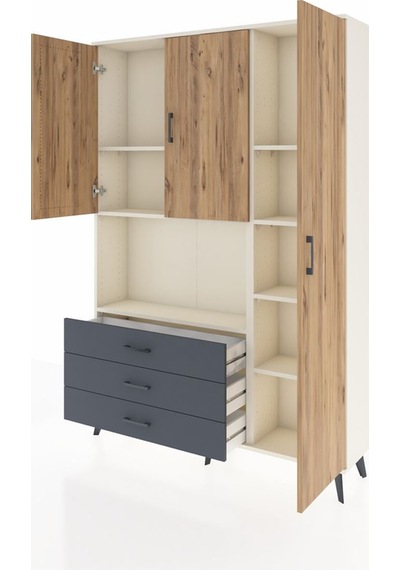 Arges Dolap 7 Raflı 3 Çekmeceli 3 Kapaklı 132x30x195 Aytaşı-çam/antrasit Atlas Çam/antrasıt Arges Dolap 7 Raflı 3 Çekmeceli 3 Kapaklı 132x30x195 Aytaşı-çam/antrasit Atlas Çam/antrasıt