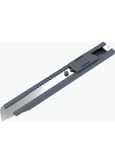 Uttil Ptuk08-ns Gri 18 Mm Cep Tipi Segmentsiz Maket Bıçağı