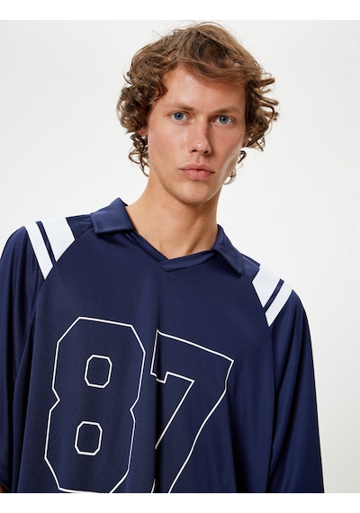 Koton Oversize Spor Tişört Kolej Baskılı Polo Yaka Kısa Kollu Lacivert 4sam10180nk Lacivert Koton Oversize Spor Tişört Kolej Baskılı Polo Yaka Kısa Kollu Lacivert 4sam10180nk Lacivert