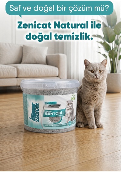 Naturel Bentonit Kedi Kumu 10 Lt Kokusuz, %100 Doğal, Toz Oranı Azaltılmış,