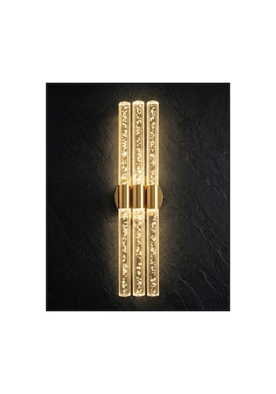 Bubbleflux Trio Large 51 Cm Modern Tasarım Led Aplik - Duvar Lambası - Gold - Pilli - Günışığı Altın