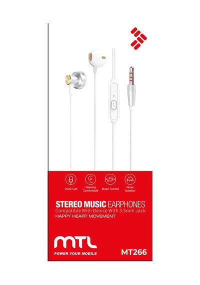 3.5 Mm Jack Girişli Stereo Kulak İçi Metal Kablolu Kulaklık Konforlu Ses Mt266 Diğer