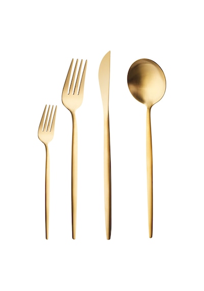 Apricot Faro Matte Gold 24 Parça 6 Kişilik Çatal Kaşık Bıçak Kutulu