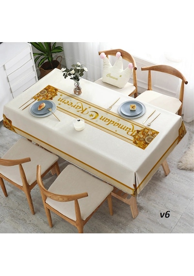 Golden Laurel Ramazan Ayına Özel, Leke Tutmaz, Dertsiz Masa Örtüsü 150x220 - V6 Gold Gold