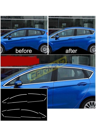 Ford Fiesta Krom Cam Çerçevesi Set 2009-2017 16 Parça