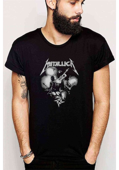 Metallica Black Baskılı Siyah Erkek Tshirt