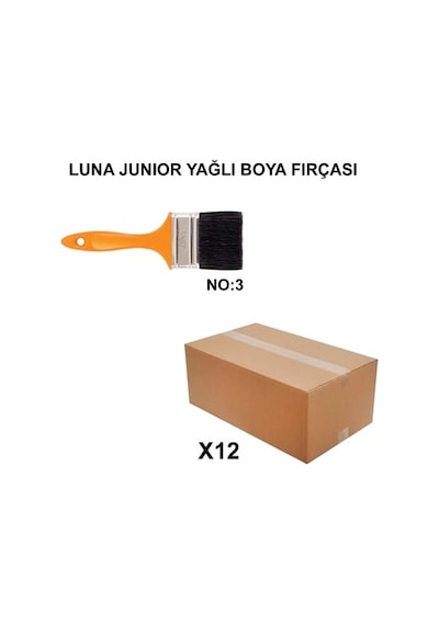 12 Adet Luna Junior Yağlı Boya Fırçası, No 3 Kalite