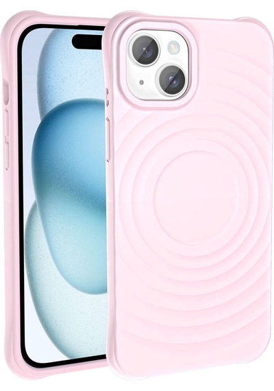 Apple Uyumlu iPhone 14 M-safe Şarj Özellikli Airbagli Mat Görünümlü Zore Hepi Kapak Mavi Açık