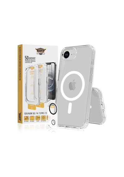 Buff Apple Uyumlu iPhone 16e - MagSafe Kılıf + Ekran Koruyucu + Lens Koruyucu Şeffaf