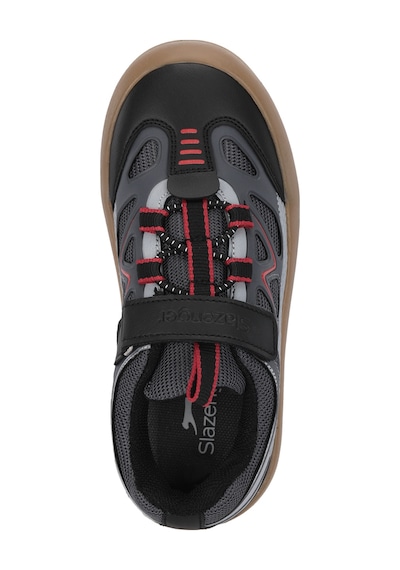 Slazenger Kobalt I Erkek Çocuk Cırt Cırtlı Koyu Gri / Siyah Günlük Spor Ayakkabısı