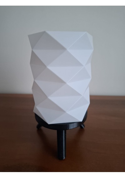 Üçgen Tasarım Tealight Mumluk- Mini Lamba Beyaz -  Siyah