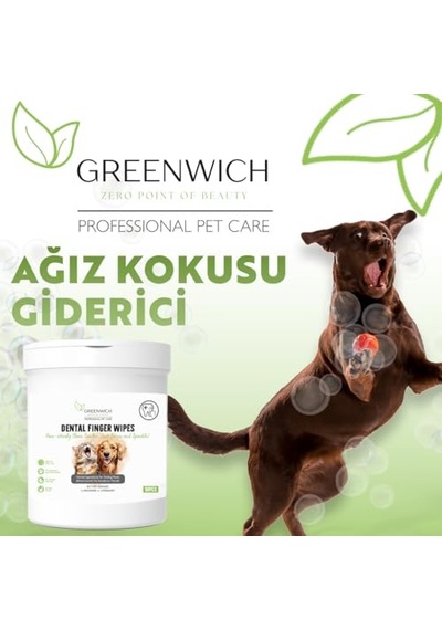 Bitkisel İçerikli Kedi Köpek Diş Mendili 50 Adet Tartar, Ağız Kokusu Giderici Diş Beyazlatıcı Parmak Mend