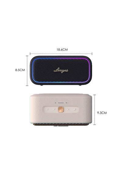 Lenyes S891 Rgb Işıklı Taşınabilir Su Geçirmez Otg-tws Bluetooth Hoparlör V5.3 80w Bej